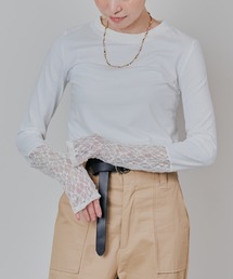 DOLLUPOOPS | 袖レースロンＴ(Tシャツ/カットソー)