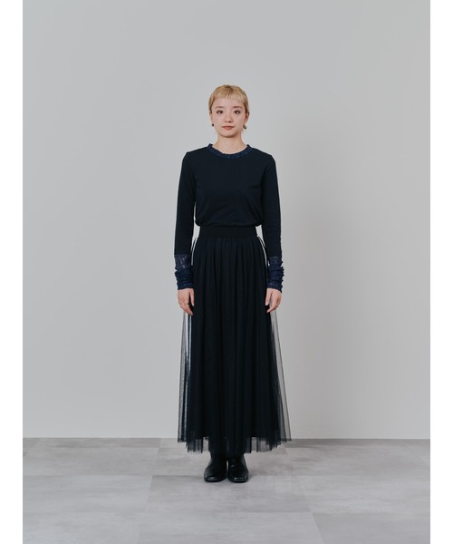 DOLLUPOOPS(ドールアップウップス)の「袖レースロンT(Tシャツ/カットソー・レディース・ブラック/オフホワイト/チャコールグレー・38)」の16枚目の写真