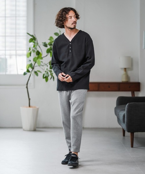 Magine(マージン)の「mlt5316-Double Cloth Long Sleeve Henley T-shirts ロングスリーブTシャツ(Tシャツ/カットソー・メンズ・ホワイト/ブラック/カーキ・48/46/44)」の20枚目の写真