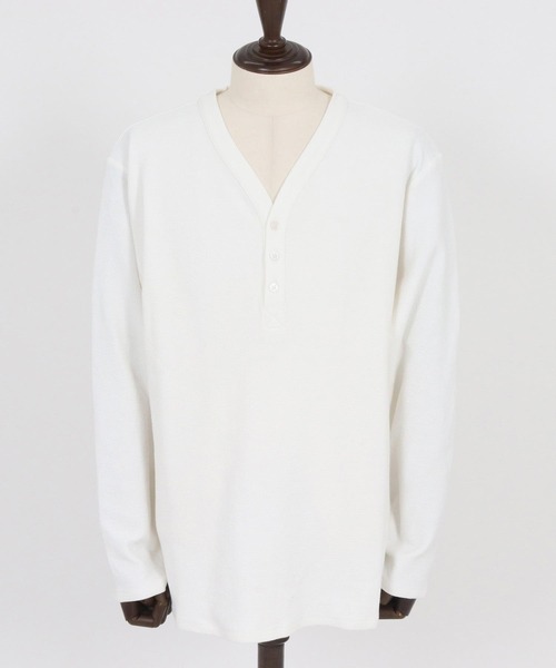 Magine(マージン)の「mlt5316-Double Cloth Long Sleeve Henley T-shirts ロングスリーブTシャツ(Tシャツ/カットソー・メンズ・ホワイト/ブラック/カーキ・48/46/44)」の10枚目の写真