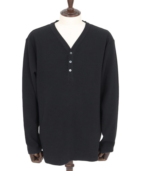 Magine(マージン)の「mlt5316-Double Cloth Long Sleeve Henley T-shirts ロングスリーブTシャツ(Tシャツ/カットソー・メンズ・ホワイト/ブラック/カーキ・48/46/44)」の9枚目の写真