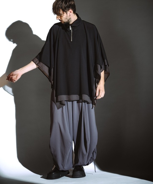 NO ID.(ノーアイディ)の「【NO ID.】Squid Gather Baggy Trousers / Squid ギャザー バギー トラウザーズ(スラックス・メンズ・グレー/ブラック・2/1)」の7枚目の写真
