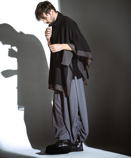 NO ID.(ノーアイディ)の「【NO ID.】Squid Gather Baggy Trousers / Squid ギャザー バギー トラウザーズ(スラックス・メンズ・グレー/ブラック・2/1)」の9枚目の写真