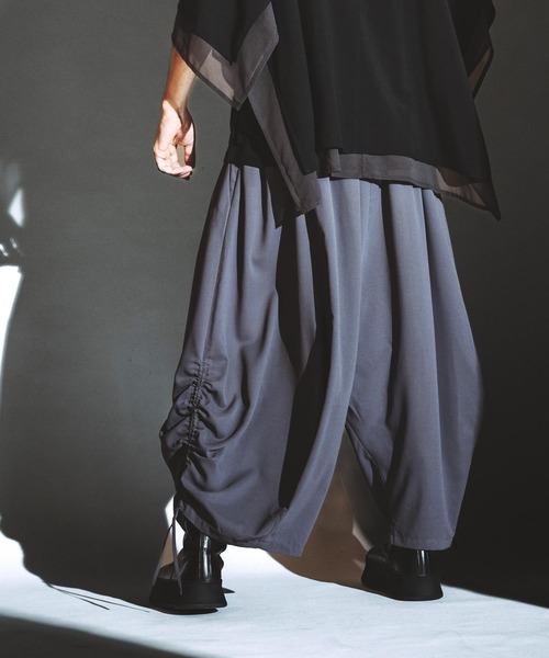NO ID.(ノーアイディ)の「【NO ID.】Squid Gather Baggy Trousers / Squid ギャザー バギー トラウザーズ(スラックス・メンズ・グレー/ブラック・2/1)」の21枚目の写真