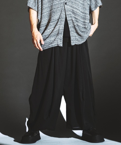 セール】【NO ID.】Squid Gather Baggy Trousers / Squid ギャザー