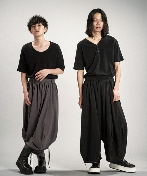 セール】【NO ID.】Squid Gather Baggy Trousers / Squid ギャザー