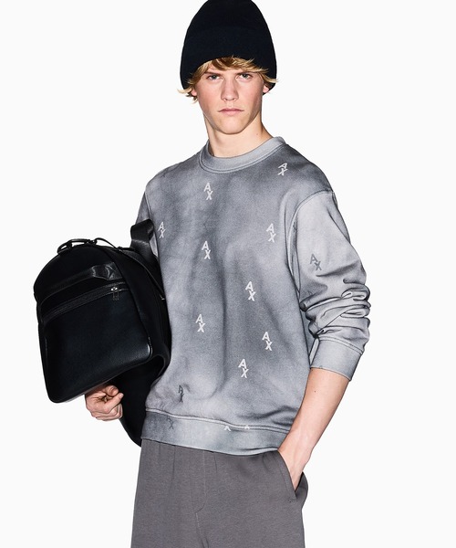 ARMANI EXCHANGE(アルマーニエクスチェンジ)の「【A|X アルマーニ エクスチェンジ】シェードプリント スウェットプルオーバー(スウェット・メンズ・グレー・LARGE/MEDIUM/SMALL/X-LARGE/X-SMALL)」の1枚目の写真