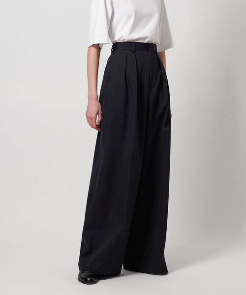 LOEFF（ロエフ）の「＜LOEFF＞ウールギャバ バギー パンツ（その他パンツ・レディース・ネイビー/オリーブ・0/00/1）」の5枚目の写真