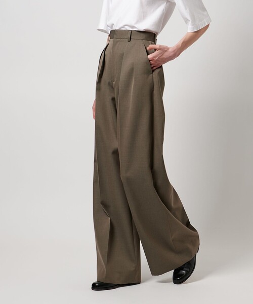 LOEFF（ロエフ）の「＜LOEFF＞ウールギャバ バギー パンツ（その他パンツ・レディース・ネイビー/オリーブ・0/00/1）」の9枚目の写真