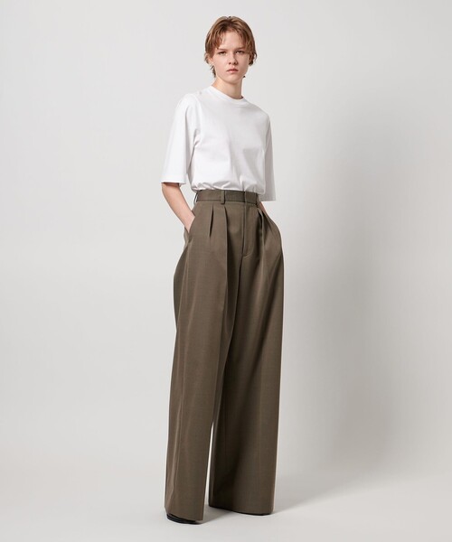 LOEFF（ロエフ）の「＜LOEFF＞ウールギャバ バギー パンツ（その他パンツ・レディース・ネイビー/オリーブ・0/00/1）」の10枚目の写真