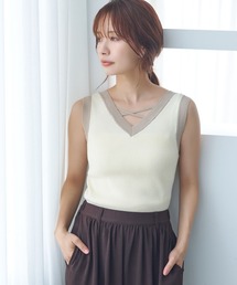 mysty woman | 2WAY配色ニットタンク　581386(タンクトップ)