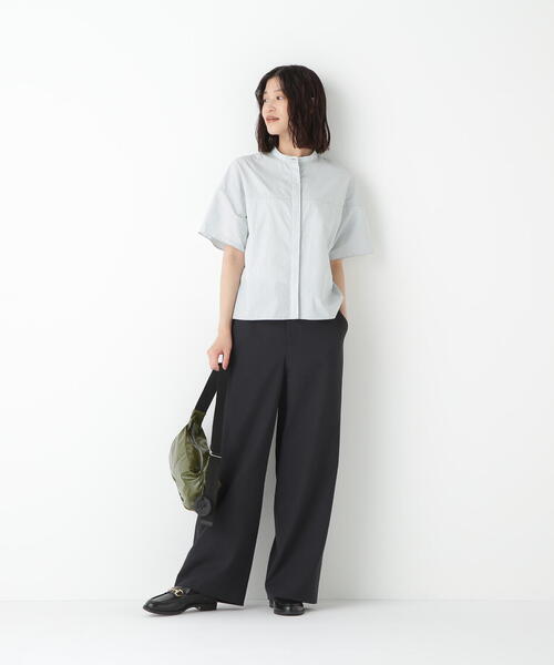 human woman（ヒューマンウーマン）の「◆ストライプローン６分袖ブラウス（シャツ/ブラウス・レディース・ケリーグリーン/ブルー系その他3/パープル系その他4・MEDIUM）」の6枚目の写真