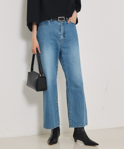 qualite(カリテ)の「【e×qualite】フレアークロップドデニム/フレアパンツ(その他パンツ・レディース・インディゴブルー/グレー・36/40/38)」の1枚目の写真