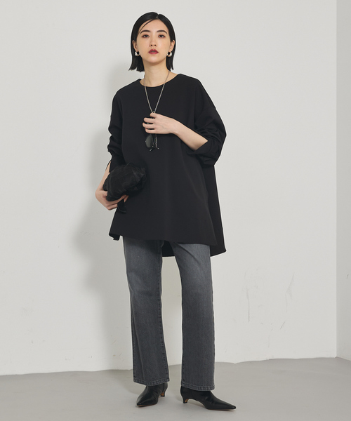 qualite(カリテ)の「【e×qualite】フレアークロップドデニム/フレアパンツ(その他パンツ・レディース・インディゴブルー/グレー・36/40/38)」の11枚目の写真