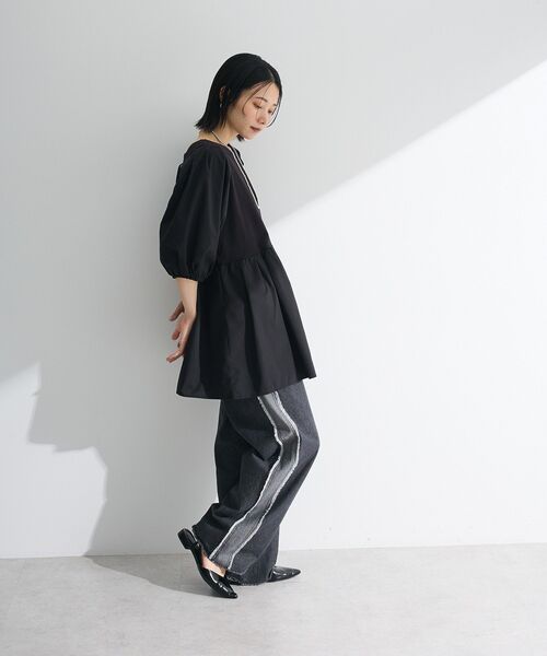 ELENCARE DUE（エレンカーレデュエ）の「・ELENCARE DUE 2wayボリュームチュニック（チュニック・レディース・オフホワイト/ブラック/ブラウン/ベージュ・FREE）」の5枚目の写真