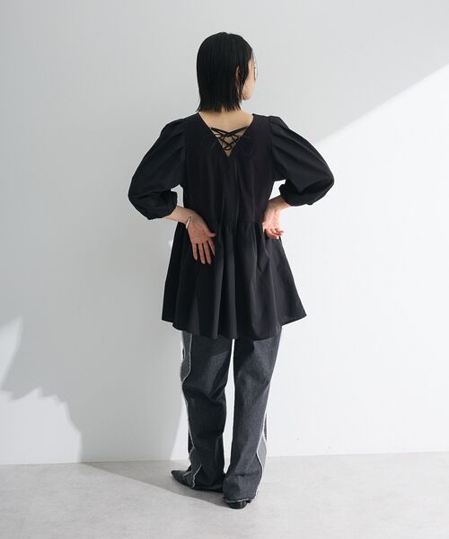 ELENCARE DUE（エレンカーレデュエ）の「・ELENCARE DUE 2wayボリュームチュニック（チュニック・レディース・オフホワイト/ブラック/ブラウン/ベージュ・FREE）」の6枚目の写真