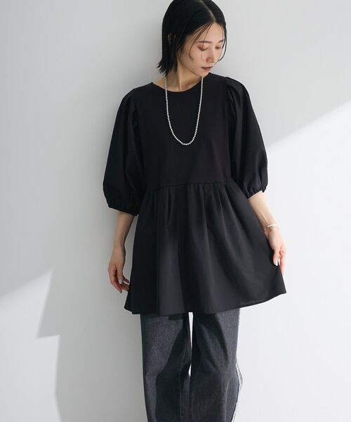 ELENCARE DUE（エレンカーレデュエ）の「・ELENCARE DUE 2wayボリュームチュニック（チュニック・レディース・オフホワイト/ブラック/ブラウン/ベージュ・FREE）」の7枚目の写真