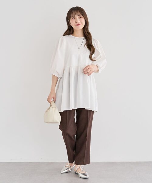 ELENCARE DUE（エレンカーレデュエ）の「・ELENCARE DUE 2wayボリュームチュニック（チュニック・レディース・オフホワイト/ブラック/ブラウン/ベージュ・FREE）」の9枚目の写真