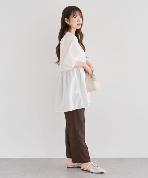 ELENCARE DUE（エレンカーレデュエ）の「・ELENCARE DUE 2wayボリュームチュニック（チュニック・レディース・オフホワイト/ブラック/ブラウン/ベージュ・FREE）」の10枚目の写真