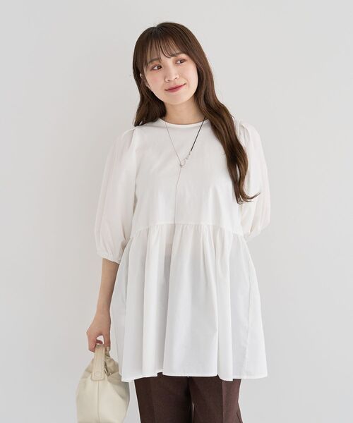 ELENCARE DUE（エレンカーレデュエ）の「・ELENCARE DUE 2wayボリュームチュニック（チュニック・レディース・オフホワイト/ブラック/ブラウン/ベージュ・FREE）」の12枚目の写真