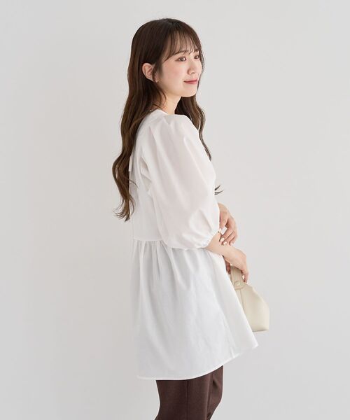 ELENCARE DUE（エレンカーレデュエ）の「・ELENCARE DUE 2wayボリュームチュニック（チュニック・レディース・オフホワイト/ブラック/ブラウン/ベージュ・FREE）」の13枚目の写真