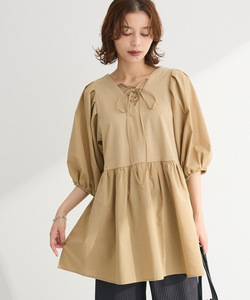 ELENCARE DUE（エレンカーレデュエ）の「・ELENCARE DUE 2wayボリュームチュニック（チュニック・レディース・オフホワイト/ブラック/ブラウン/ベージュ・FREE）」の4枚目の写真