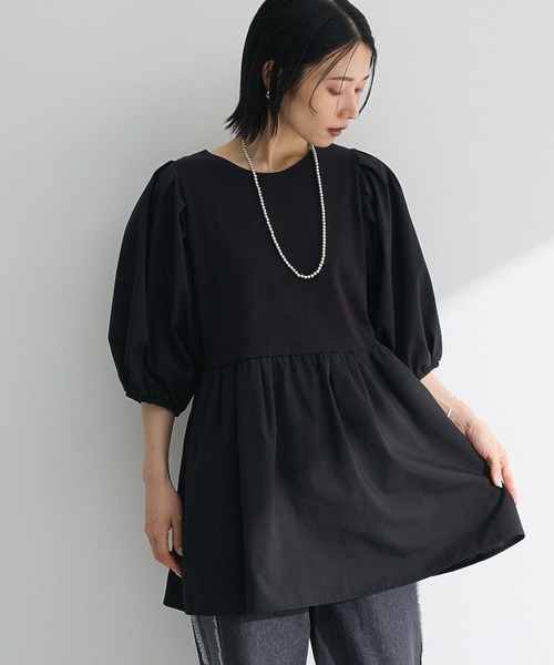 ELENCARE DUE（エレンカーレデュエ）の「・ELENCARE DUE 2wayボリュームチュニック（チュニック・レディース・オフホワイト/ブラック/ブラウン/ベージュ・FREE）」の3枚目の写真