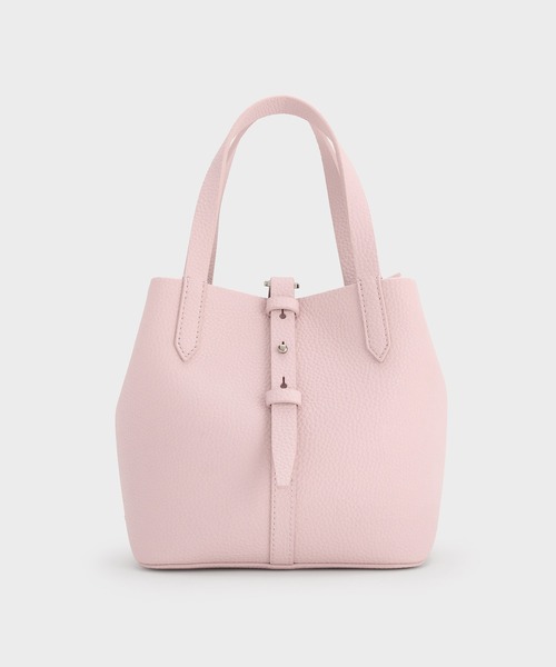 新品未開封　ベリル リサイクルレザーバケツバッグ ソフトピンク CHARLES & KEITH（チャールズ & キース）の「Beryl ベリル