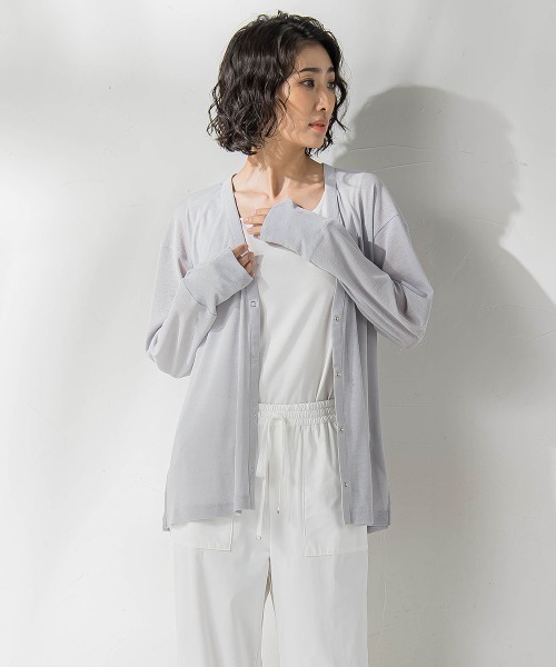 la.f…（ラエフ）の「シアーVネックカットソー≪洗濯機で洗える≫（カーディガン/ボレロ・レディース・ライトグレー/ブラウン/ブラック・9号）」の12枚目の写真
