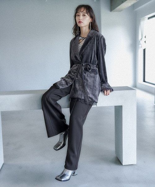 HARE（ハレ）の「マルチマテリアルテーラージャケット(HARE)（テーラードジャケット・レディース・チャコールグレー/ブラック・FREE）」の9枚目の写真