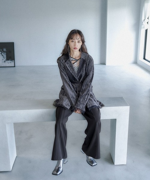 HARE（ハレ）の「マルチマテリアルテーラージャケット(HARE)（テーラードジャケット・レディース・チャコールグレー/ブラック・FREE）」の8枚目の写真