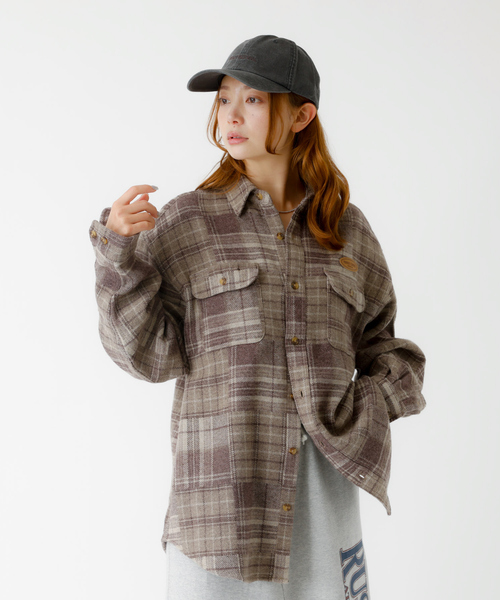 PARROTT CANVAS(パロットキャンバス)の「【PARROTT CANVAS/パロットキャンバス】 CPO SHIRT/パッチワークチェックシャツ/PC25212014/チェック柄/パッチワーク/シャツ/オーバー【WEB限定】(シャツ/ブラウス・レディース・モカ・フリー)」の16枚目の写真