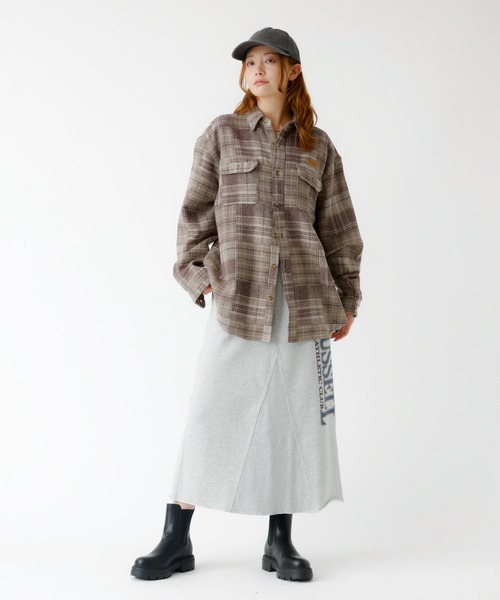PARROTT CANVAS(パロットキャンバス)の「【PARROTT CANVAS/パロットキャンバス】 CPO SHIRT/パッチワークチェックシャツ/PC25212014/チェック柄/パッチワーク/シャツ/オーバー【WEB限定】(シャツ/ブラウス・レディース・モカ・フリー)」の2枚目の写真
