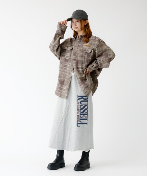 PARROTT CANVAS(パロットキャンバス)の「【PARROTT CANVAS/パロットキャンバス】 CPO SHIRT/パッチワークチェックシャツ/PC25212014/チェック柄/パッチワーク/シャツ/オーバー【WEB限定】(シャツ/ブラウス・レディース・モカ・フリー)」の3枚目の写真