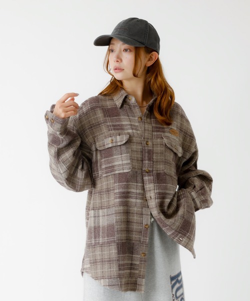 PARROTT CANVAS(パロットキャンバス)の「【PARROTT CANVAS/パロットキャンバス】 CPO SHIRT/パッチワークチェックシャツ/PC25212014/チェック柄/パッチワーク/シャツ/オーバー【WEB限定】(シャツ/ブラウス・レディース・モカ・フリー)」の5枚目の写真