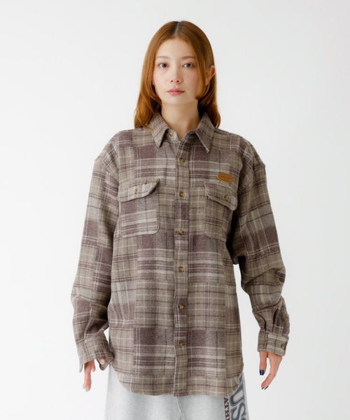 PARROTT CANVAS(パロットキャンバス)の「【PARROTT CANVAS/パロットキャンバス】 CPO SHIRT/パッチワークチェックシャツ/PC25212014/チェック柄/パッチワーク/シャツ/オーバー【WEB限定】(シャツ/ブラウス・レディース・モカ・フリー)」の7枚目の写真