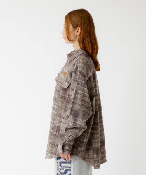 PARROTT CANVAS(パロットキャンバス)の「【PARROTT CANVAS/パロットキャンバス】 CPO SHIRT/パッチワークチェックシャツ/PC25212014/チェック柄/パッチワーク/シャツ/オーバー【WEB限定】(シャツ/ブラウス・レディース・モカ・フリー)」の9枚目の写真