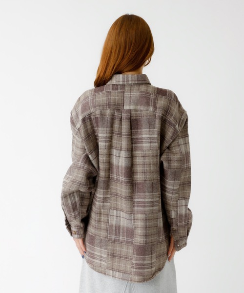 PARROTT CANVAS(パロットキャンバス)の「【PARROTT CANVAS/パロットキャンバス】 CPO SHIRT/パッチワークチェックシャツ/PC25212014/チェック柄/パッチワーク/シャツ/オーバー【WEB限定】(シャツ/ブラウス・レディース・モカ・フリー)」の11枚目の写真