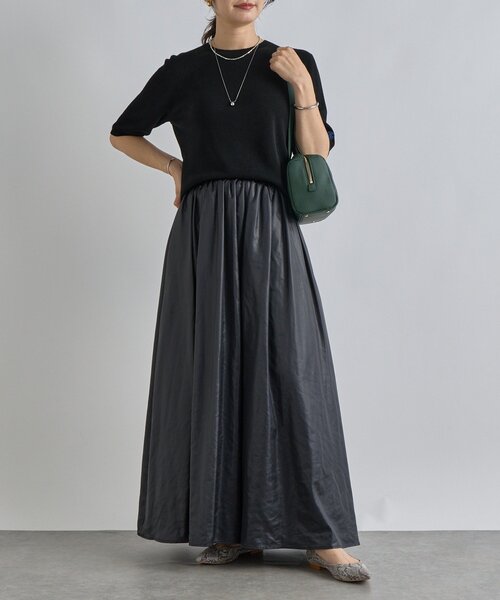 RIVE DROITE(リヴドロワ)の「【接触冷感】ゴブソデニットTee(ニット/セーター・レディース・オフホワイト/ブラック/バーガンディー・FREE)」の14枚目の写真