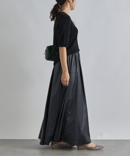 RIVE DROITE(リヴドロワ)の「【接触冷感】ゴブソデニットTee(ニット/セーター・レディース・オフホワイト/ブラック/バーガンディー・FREE)」の16枚目の写真