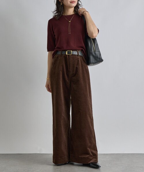 RIVE DROITE(リヴドロワ)の「【接触冷感】ゴブソデニットTee(ニット/セーター・レディース・オフホワイト/ブラック/バーガンディー・FREE)」の22枚目の写真