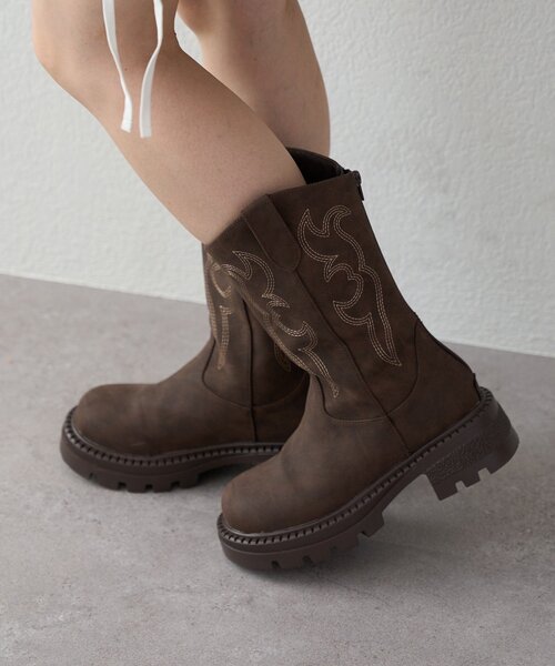 w closet(ダブルクローゼット)の「【25AW】ウエスタンブーツ(ブーツ・レディース・ブラウン/キャメル・MEDIUM/LARGE)」の3枚目の写真