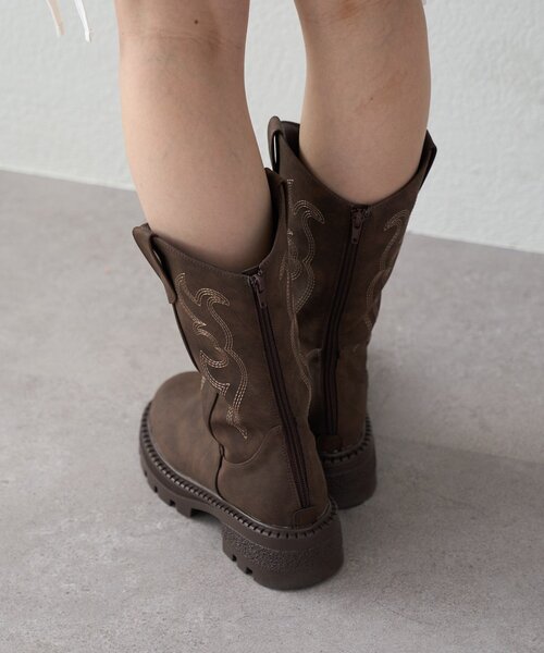 w closet(ダブルクローゼット)の「【25AW】ウエスタンブーツ(ブーツ・レディース・ブラウン/キャメル・MEDIUM/LARGE)」の6枚目の写真