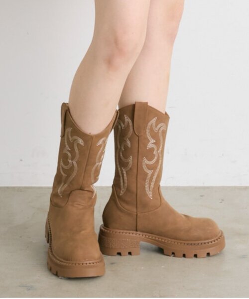 w closet(ダブルクローゼット)の「【25AW】ウエスタンブーツ(ブーツ・レディース・ブラウン/キャメル・MEDIUM/LARGE)」の13枚目の写真