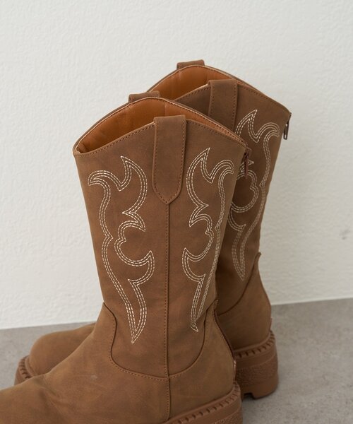 w closet(ダブルクローゼット)の「【25AW】ウエスタンブーツ(ブーツ・レディース・ブラウン/キャメル・MEDIUM/LARGE)」の15枚目の写真