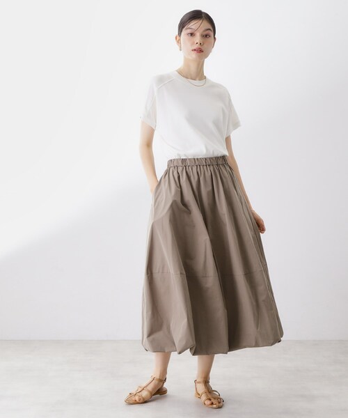 THE SHOP TK （ザ ショップ ティーケー ）の「【汗染み防止】ラグランスリーブTシャツ【洗濯機OK/UVケア】（Tシャツ/カットソー・レディース・オフホワイト/ブラウン系/サックスブルー/スミクロ・12/13）」の7枚目の写真