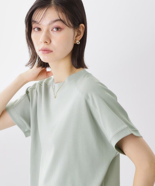 THE SHOP TK （ザ ショップ ティーケー ）の「【汗染み防止】ラグランスリーブTシャツ【洗濯機OK/UVケア】（Tシャツ/カットソー・レディース・オフホワイト/ブラウン系/サックスブルー/スミクロ・12/13）」の16枚目の写真