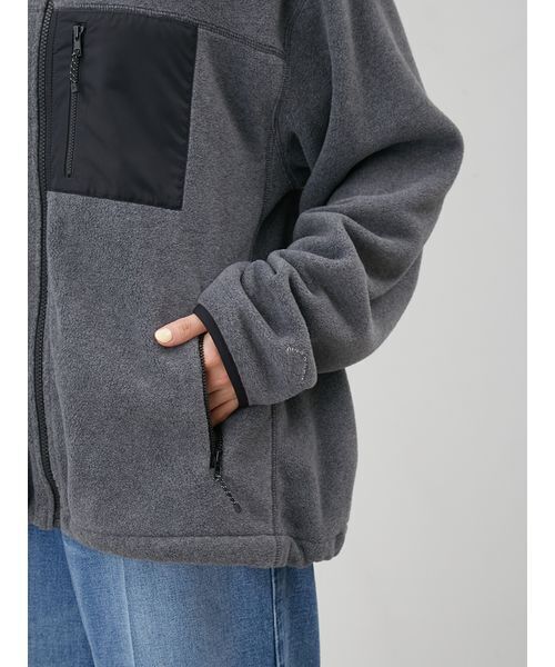 Mila Owen（ミラオーウェン）の「オーバーサイズフリースブルゾン（ブルゾン・レディース・ミント/アイボリー/グレー・F）」の13枚目の写真