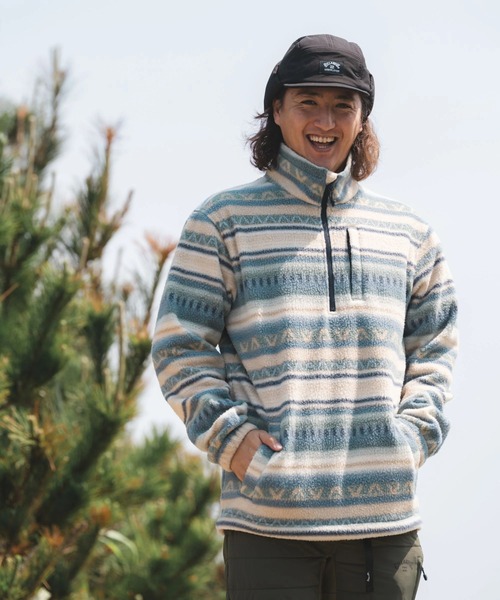 BILLABONG（ビラボン）の「BILLABONG メンズ 24A411507-BOUNDARY MOCK スウェットジャケット 【2025年秋冬モデル】/ビラボンハーフジップドローコード付きハイネックフリースブルゾン（その他アウター・メンズ・ブラック/ブルー/マルチ・MEDIUM/LARGE/X-LARGE）」の3枚目の写真