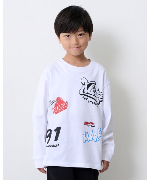 XLARGE KIDS（エクストララージキッズ）の「総柄グラフィティ長袖Tシャツ（Tシャツ/カットソー・キッズ・ブラック/レッド/ホワイト・130cm/110cm/120cm/140cm/90cm/100cm/80ｃｍ）」の2枚目の写真